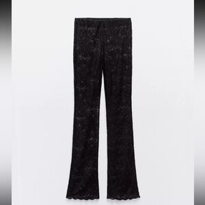 Black Lace Flared Pants
